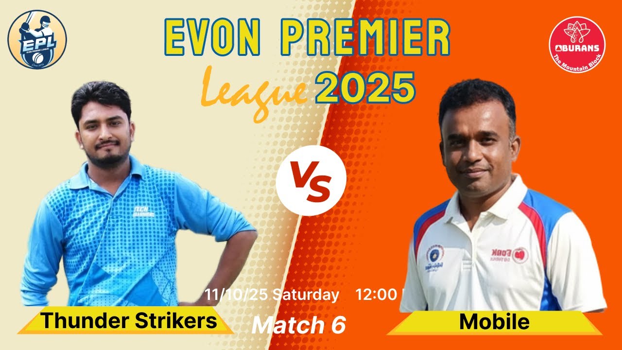 Match 6 EPL 2025  Cricket Live  Thunder Strikers VS Mobile  @burans1981