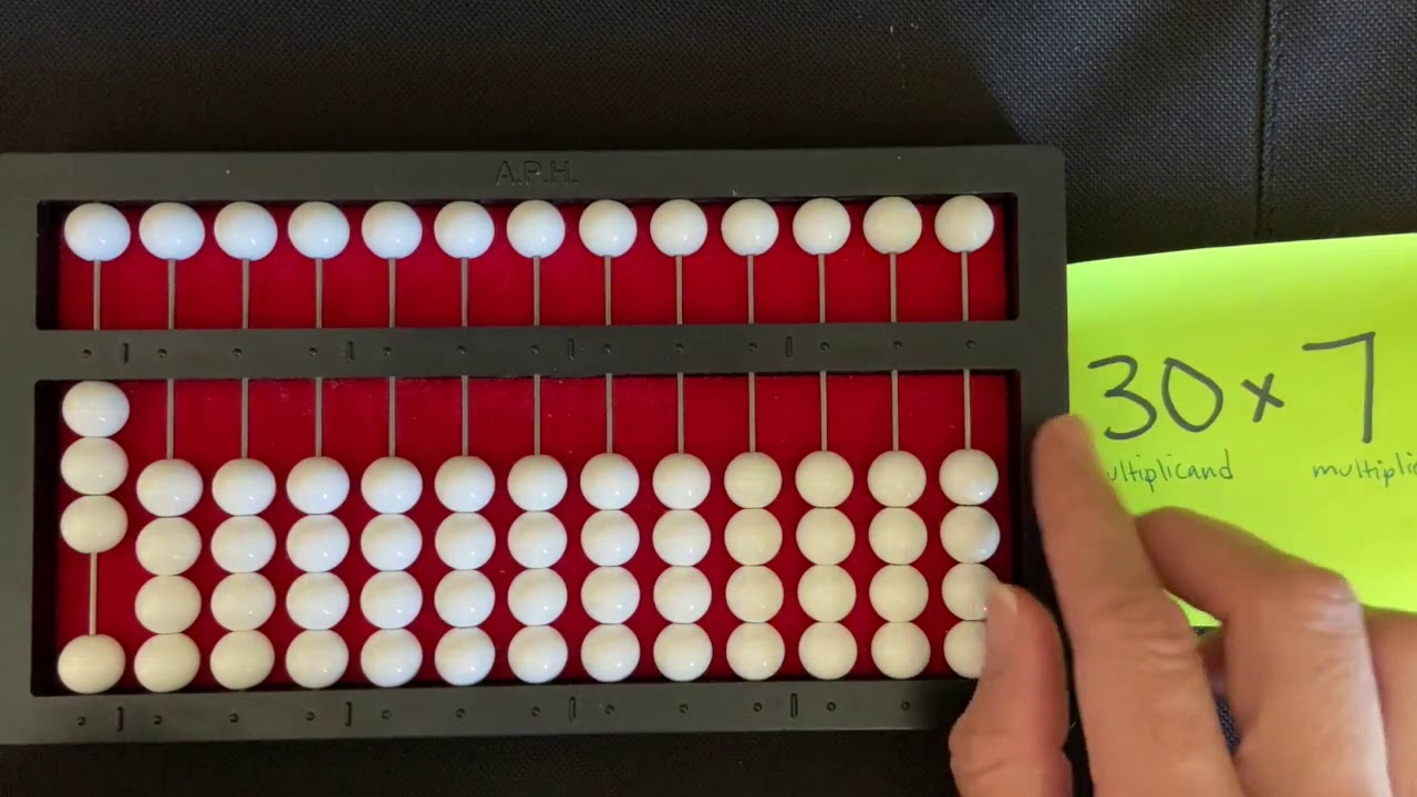 Cranmer Abacus Counting Method Multiplication: double digit by single digit