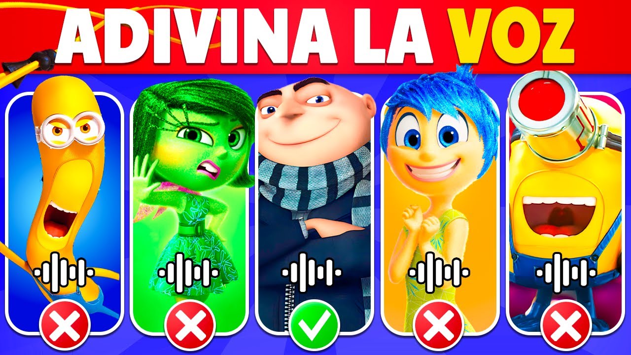 Adivina los personajes de INTENSAMENTE y MI VILLANO FAVORITO por su voz...! 🍌🧠🔊