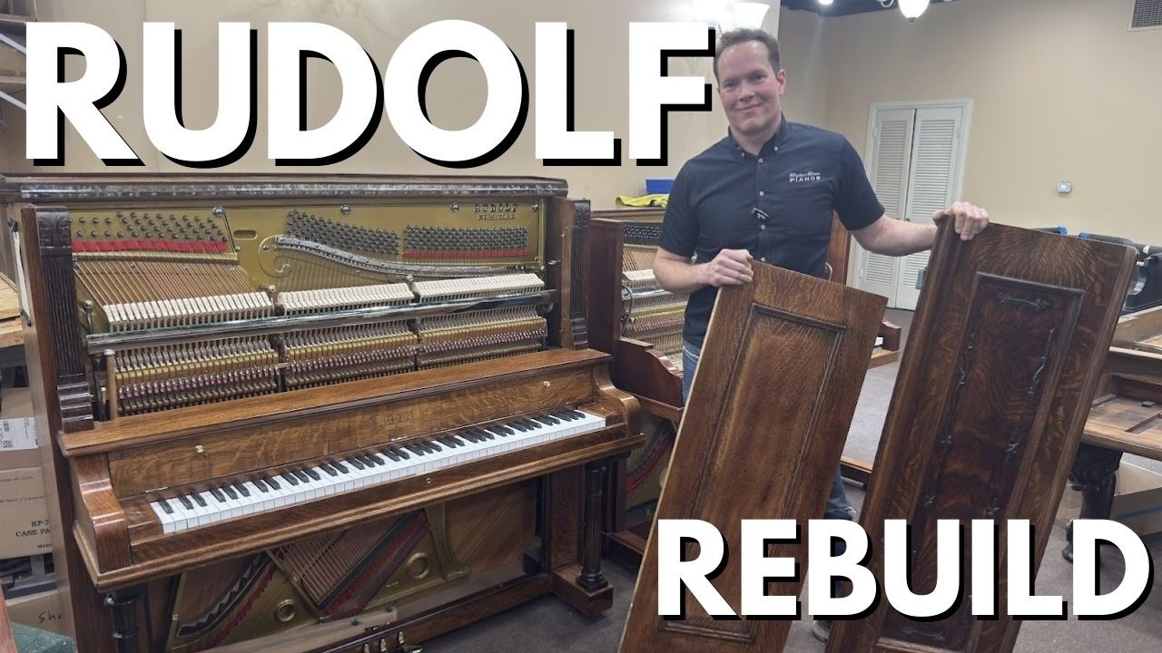 ПОСЛЕ: Реставрация и обновление пианино Rudolf Heirloom Upright Piano 1915 года.