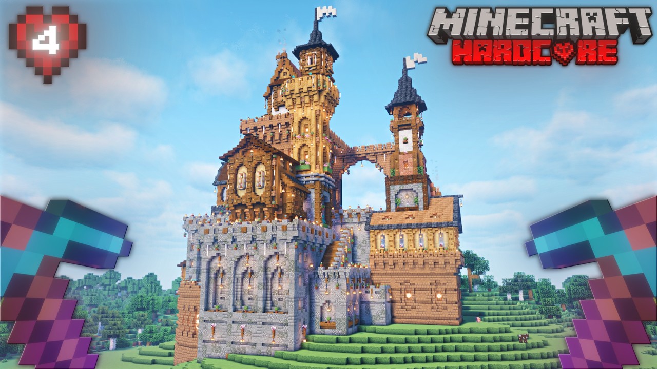 I Beat Minecraft Hardcore&hellip; and Built a GIANT Castle