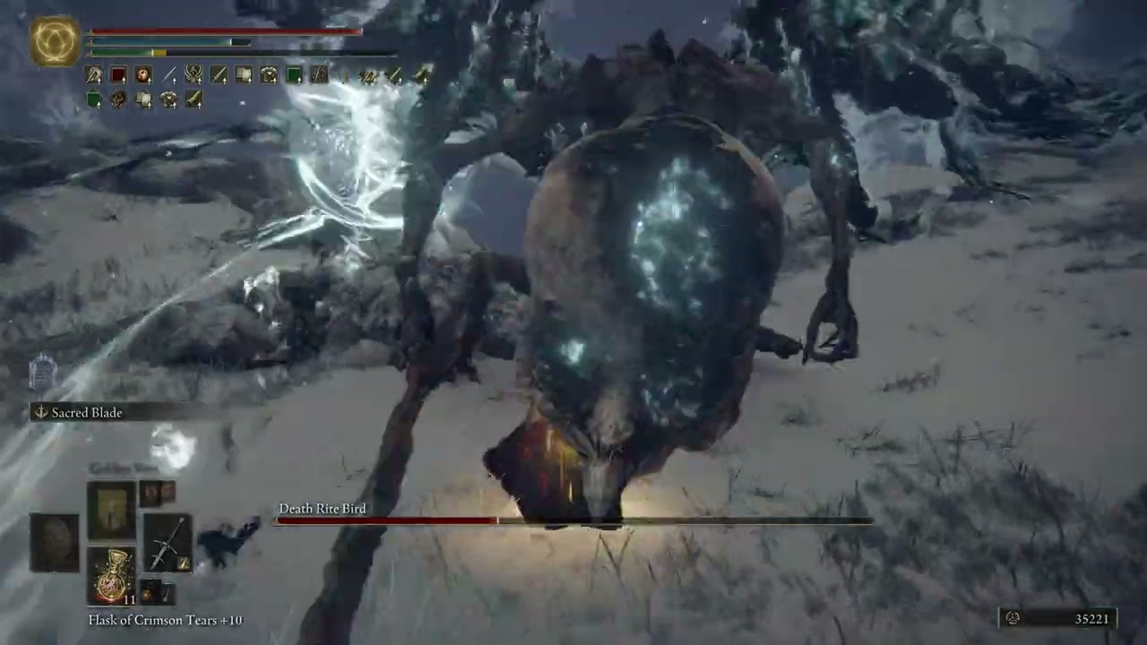 Dark Souls IV - Death Rite Bird at Snow Valley Ruins Overlook No Damage