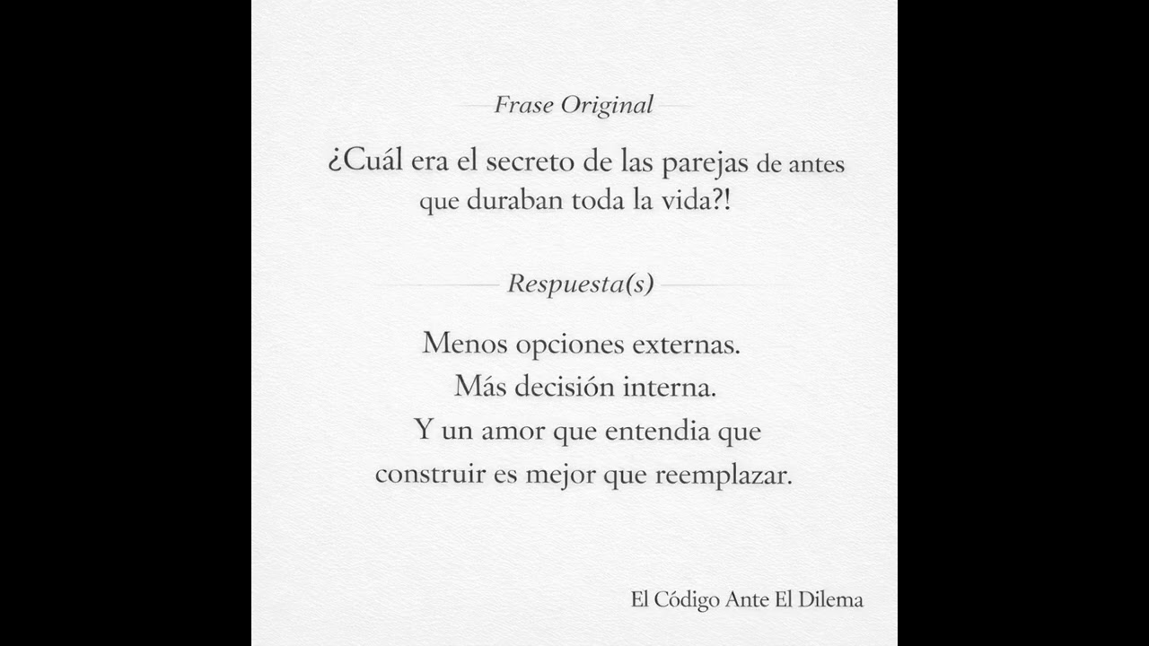 El secreto de las parejas que duraban toda la vida | El Código