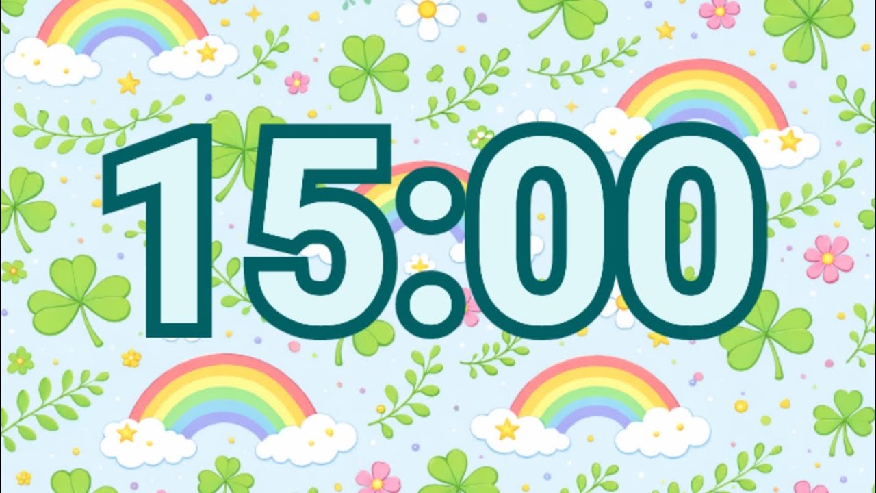 15-Minute Lucky Rainbow Garden Timer | Fun Spring Classroom Countdown