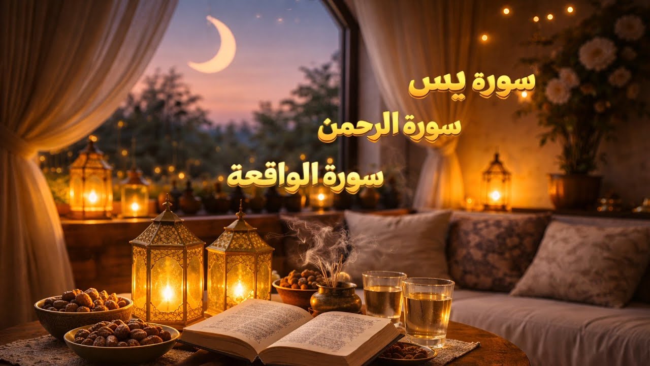 سورة يس والرحمن والواقعة كاملة بصوت الشيخ علي الحذيفي | سور تريح القلب في ليالي رمضان 🌙