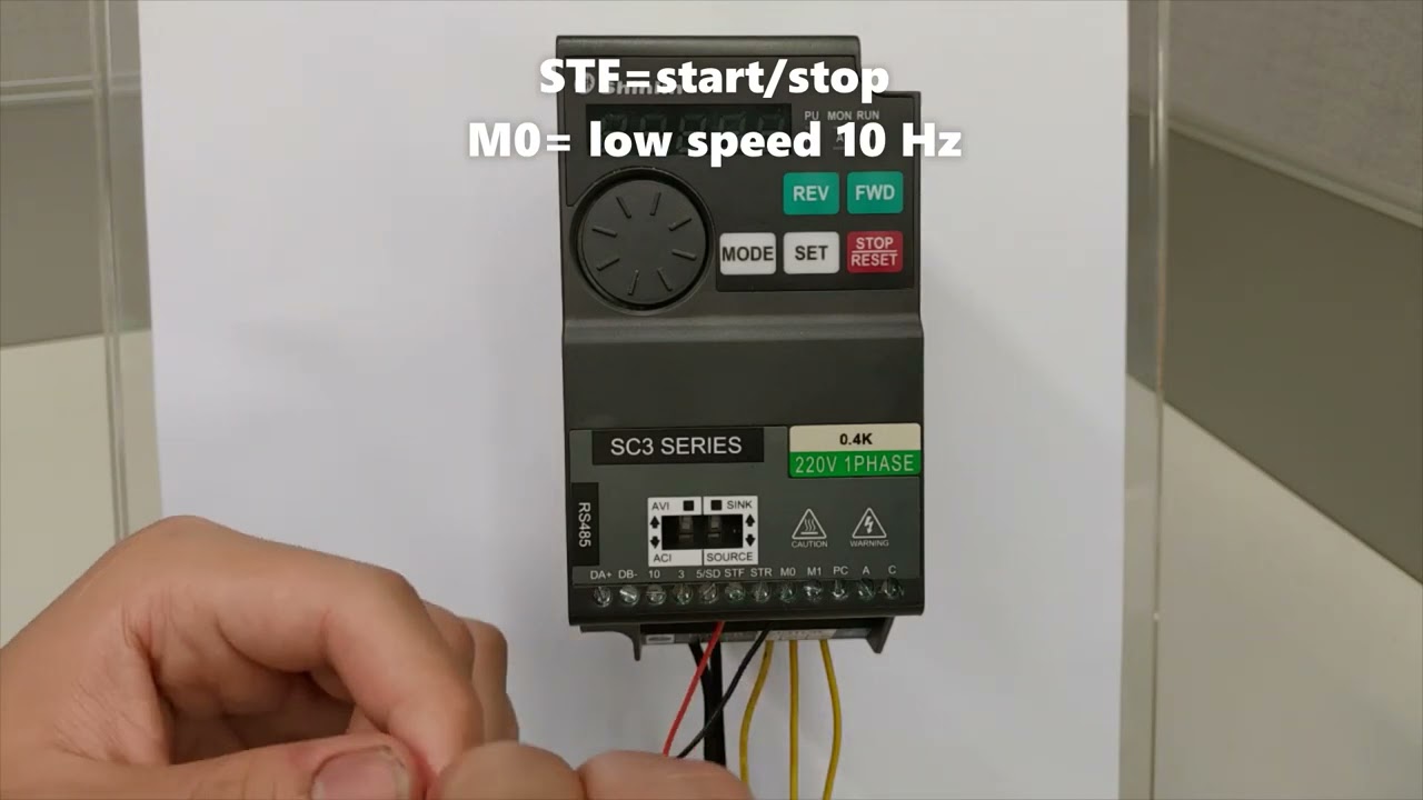 How to use external button and potentiometer to control - Shihlin Inverter รุ่น  SC3