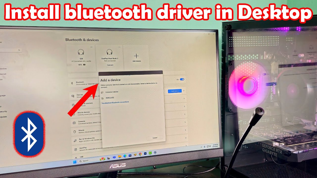 Как установить драйвер Bluetooth на рабочий стол Windows 11