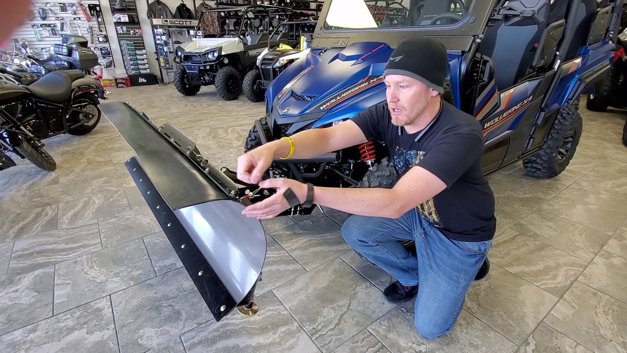 Yamaha WOLVERINE X4 with plow that rotates from INSIDE the cab!