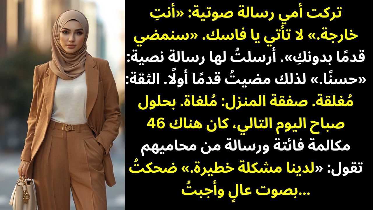 تركت لي أمي رسالة صوتية تقول: «لا تعُد» — فجمّدتُ الصندوق الاستئماني وألغيتُ صفقة المنزل 😌📩🔥