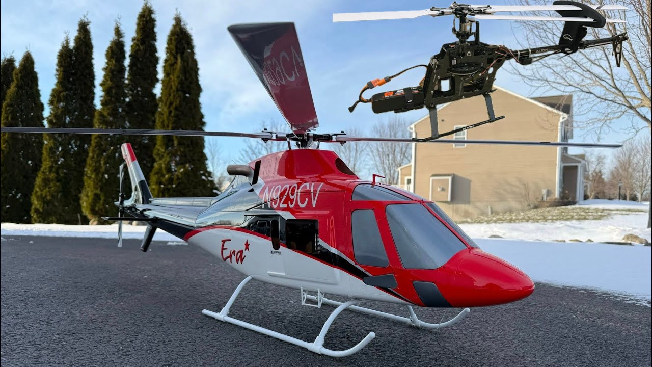 Fusuno 600 size AW119 Trex 600e 4 blade mechanics Test Flight