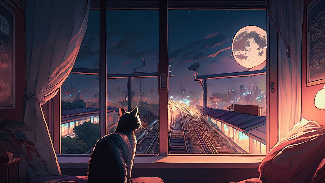 Lunar Drift | A Warm Lofi Room for Late Night Focus