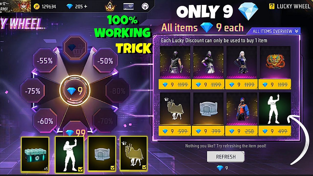 New Lucky Wheel Event 9 💎 Trick 🤯🥳| free fire new event | ff new eventb| new event free fire 