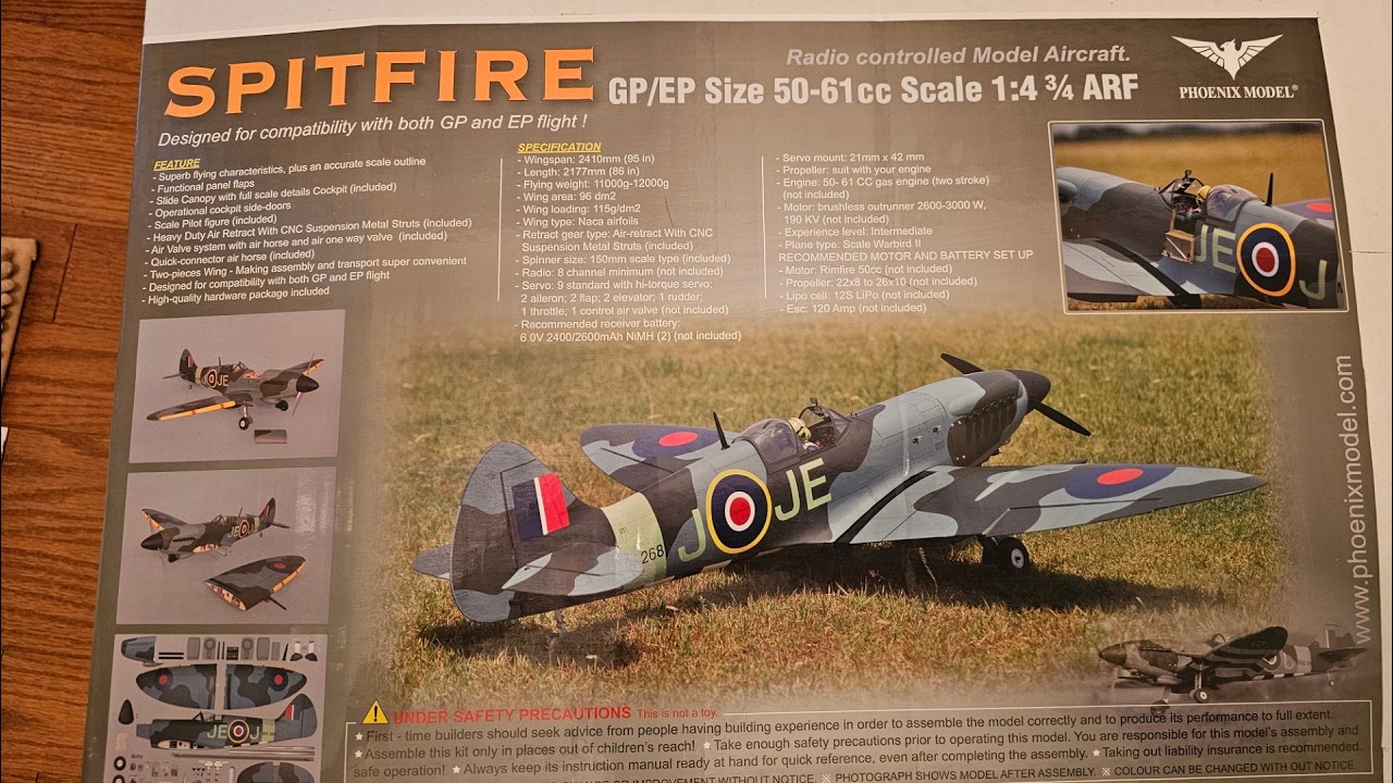 20260120 Крылья истребителя Phoenix 50CC Spitfire, часть 2