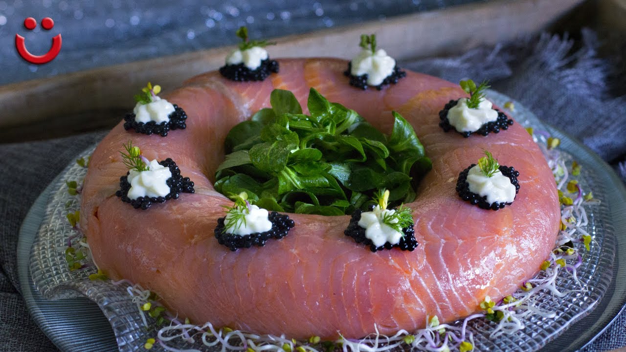 CORONA DE SALMÓN AHUMADO, entrante fácil y original