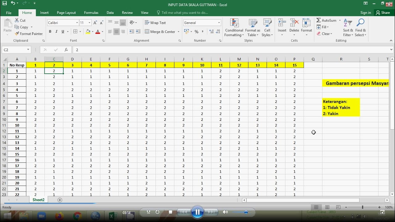 Input Data Skala Guttman pada SPSS | Dari data mentah ke SPSS