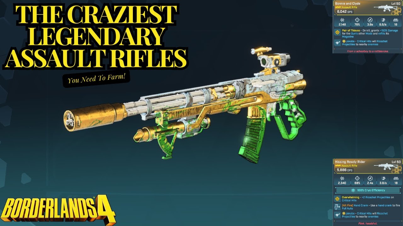 Borderlands 4: ЛУЧШИЕ легендарные штурмовые винтовки (Топ-5)