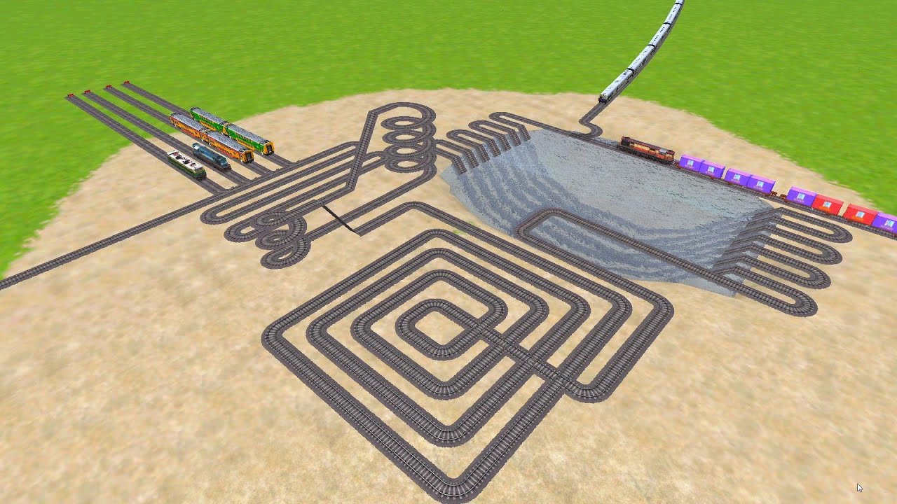 AI TRAINS RUNNING FOR SQUARE SPRINGS RAILROAD TRACKS ZIG ZAG TRACKS |Train videos for kids 