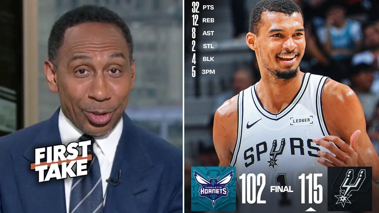 FIRST TAKE | Wemby redefine real MVP - Stephen A. on Wembanyama 32 Pts to Spurs def. Hornets 115-102