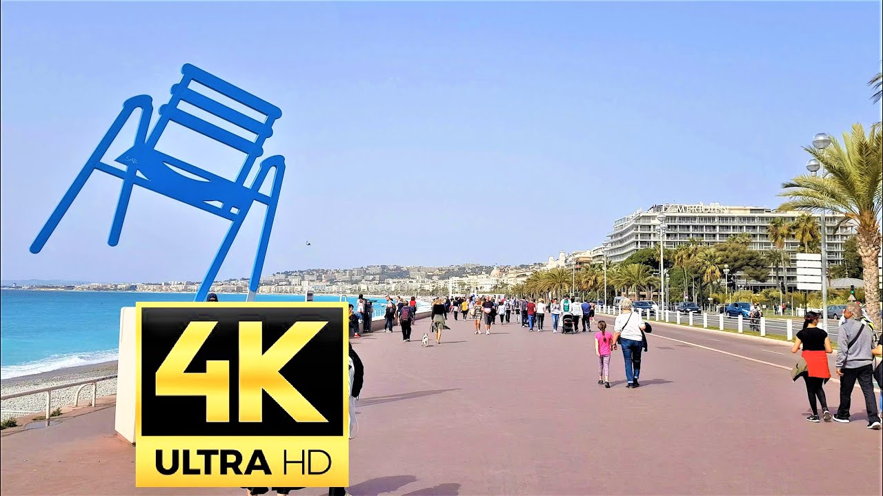 Summer beachwalk on Promenade des Anglais, 🇫🇷 NICE, France 🇫🇷 - 4K