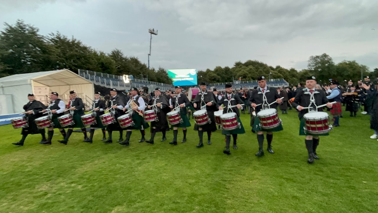 St Laurence O’Toole Pipe Band world Champion Drum Corp 2024