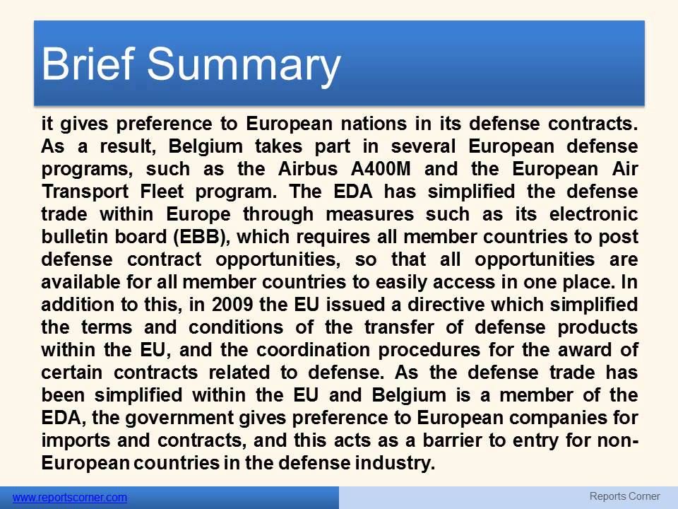Future of the Belgian Defense Industry  Market Attractiveness - Reports Corner