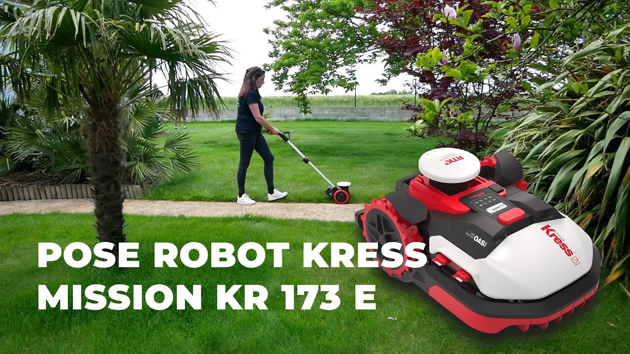 Pose d'un robot tondeuse Kress KR 173E par Locminé Motoculture
