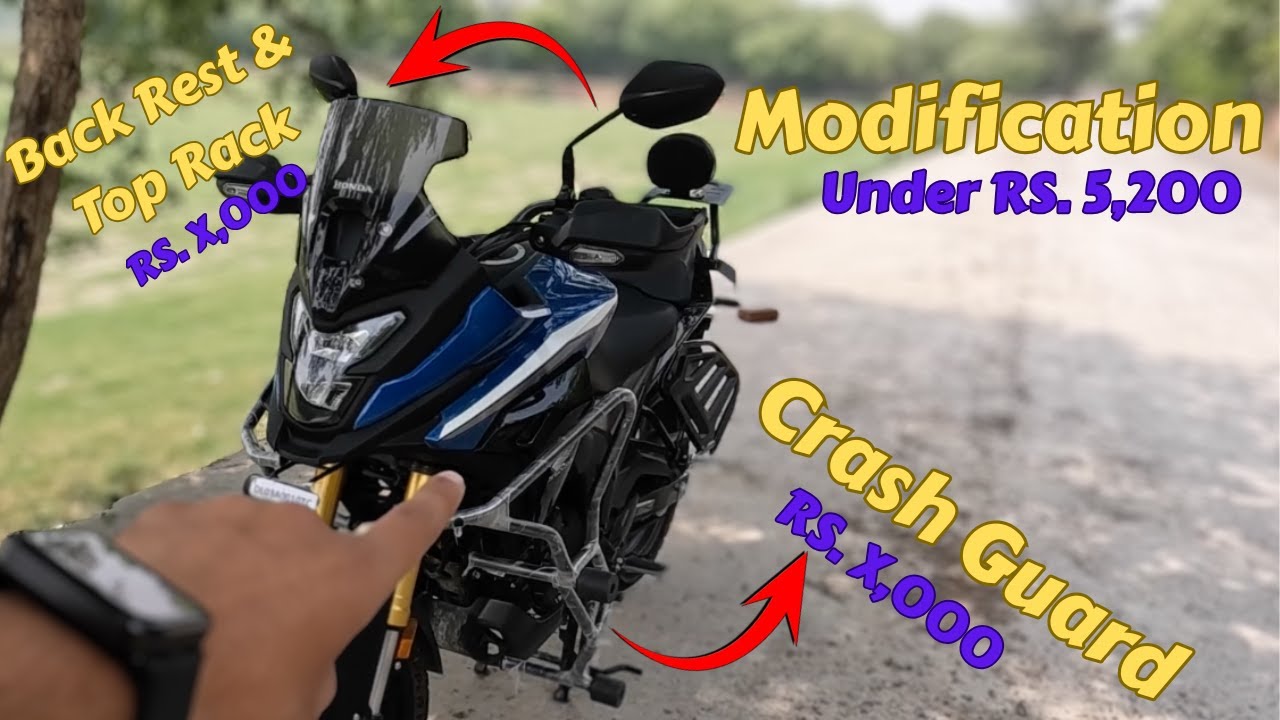 Honda NX200 Modification under Rs.5000 🔥🤩 | Crash Guard Cos🤑t?? Top Rack Cost🤑?? in Karol Bagh
