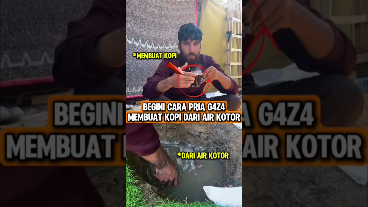 Kreatif‼️Orang ini mampu mengubah air kotor jadi kopi #kreatif #jenius #survival #muslimpulsee