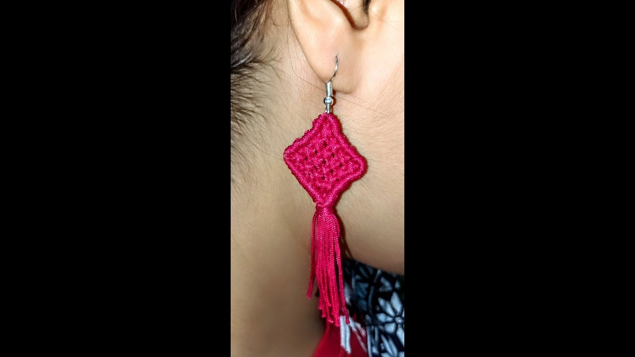 Delicate Pink Macramé Earring Tutorial