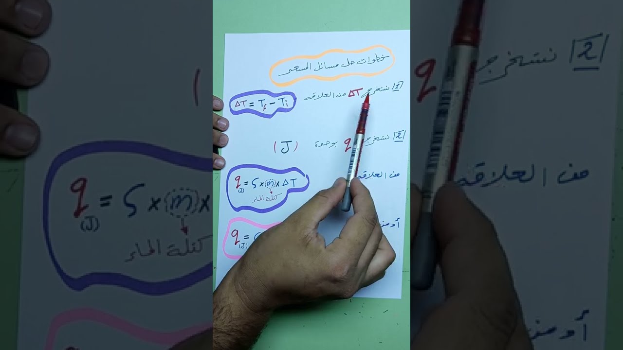 طريقه مبسطة جداً لحل مسائل المسعر\ الفصل الاول\كيمياء السادس العلمي