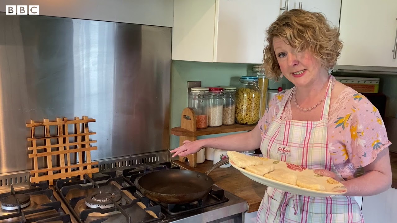 Christabell McCartney making soda bread at the Ulster Folk Museum