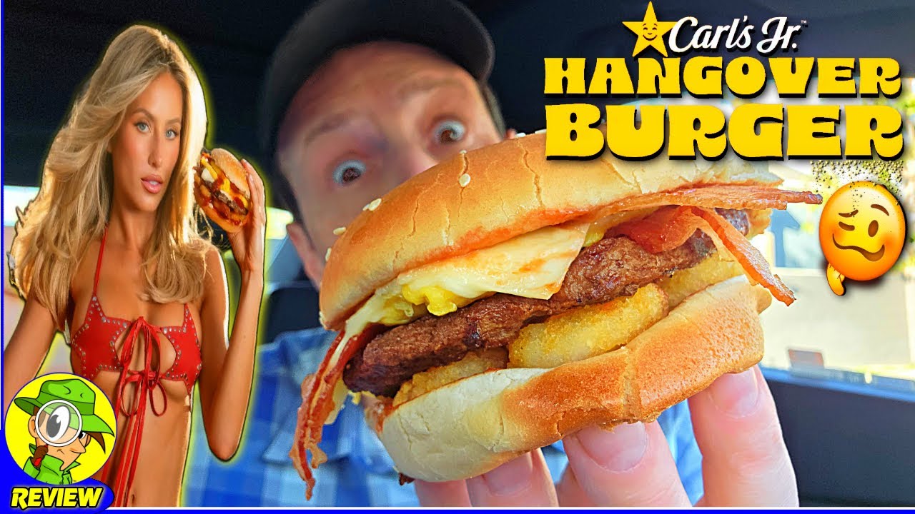 Carl's Jr.® Hangover Burger Review ⭐🥴🍳🍔 Alix Earle Collab! 👙 Peep THIS Out! 🕵️‍♂️