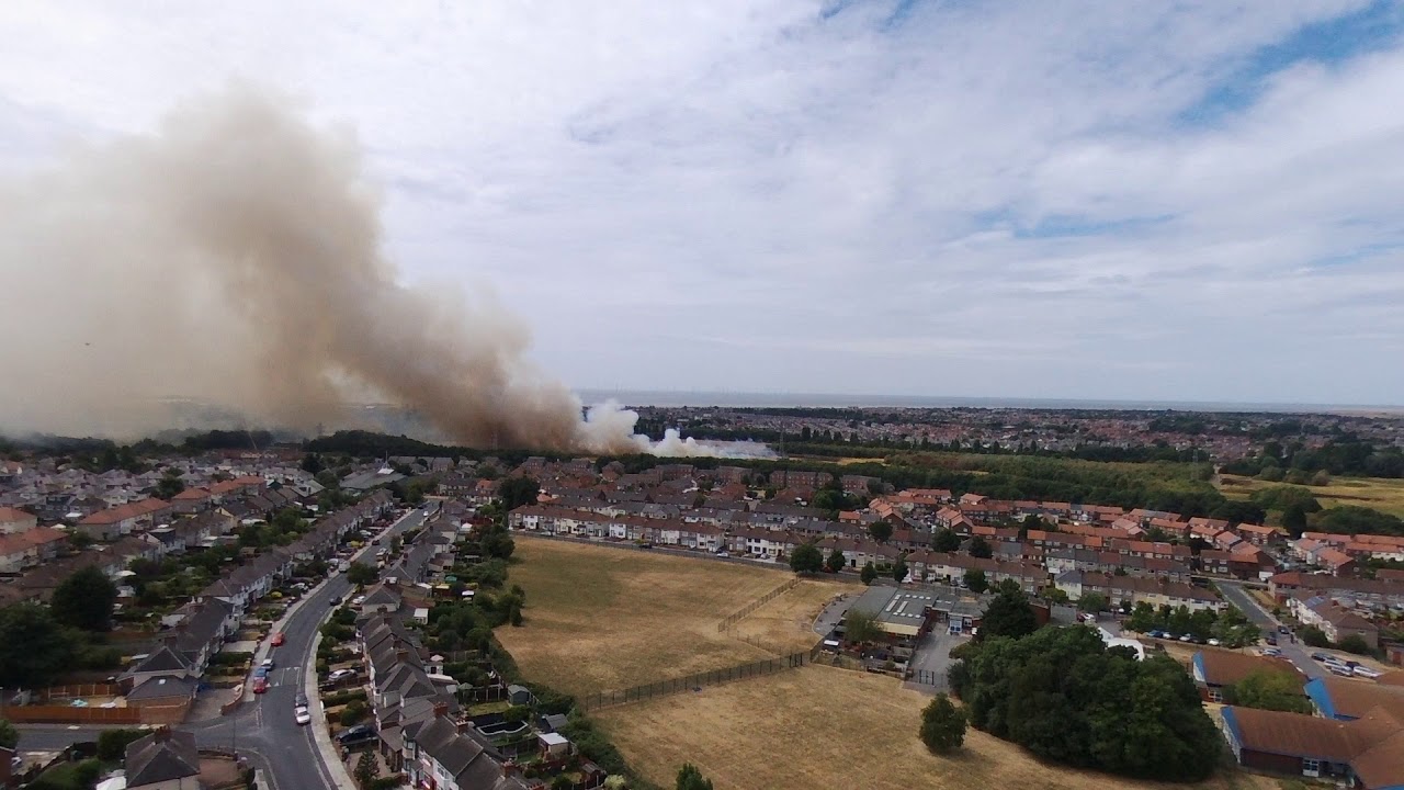 Rimrose valley, litherland fire bebop drone view