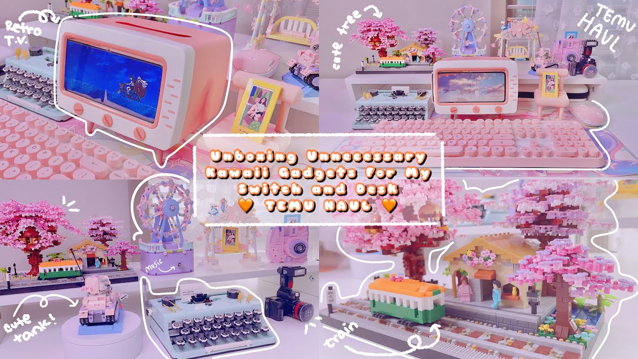 Unboxing Unnecessary Kawaii Gadgets For My Desk and Switch 🧡 TEMU HAUL 🧡