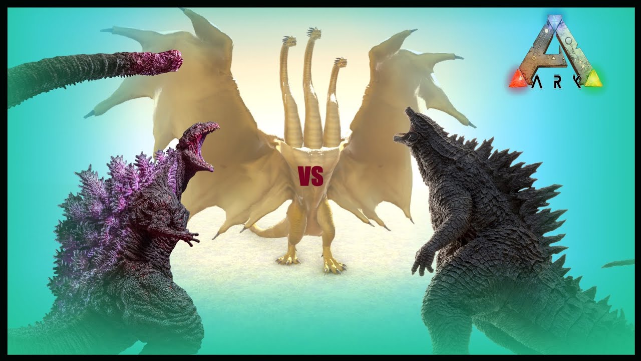 NEW! Ark Battles Godzilla vs Shin godzilla and King Ghidorah!