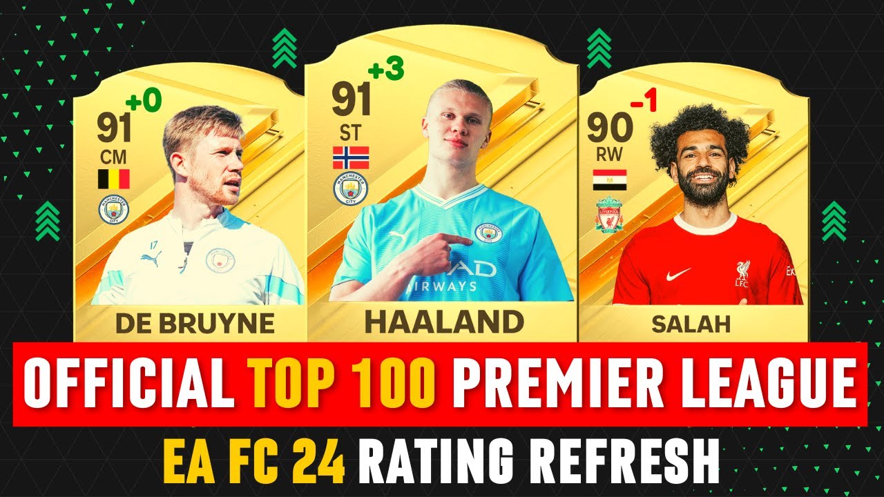 FIFA 24 | OFFICIAL TOP 100 PREMIER LEAGUE PLAYER RATINGS! 😱🔥 | EA FC 24 RATINGS! ft. Haaland...