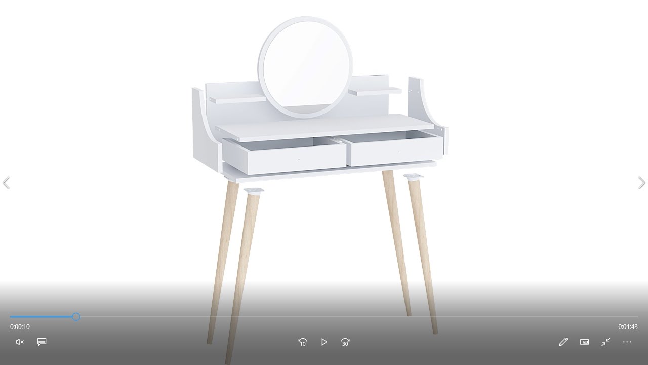 Roys Makeup Table Animated Assembly Instructions