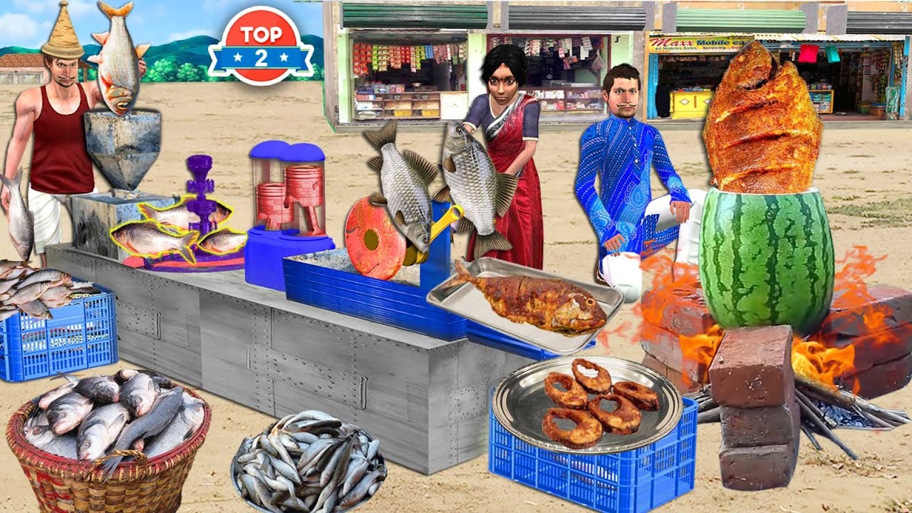 Magical Fish Machine Watermelon Tandoori Fish Hindi Moral Stories Hindi Kahani Hindi Bedtime Stories
