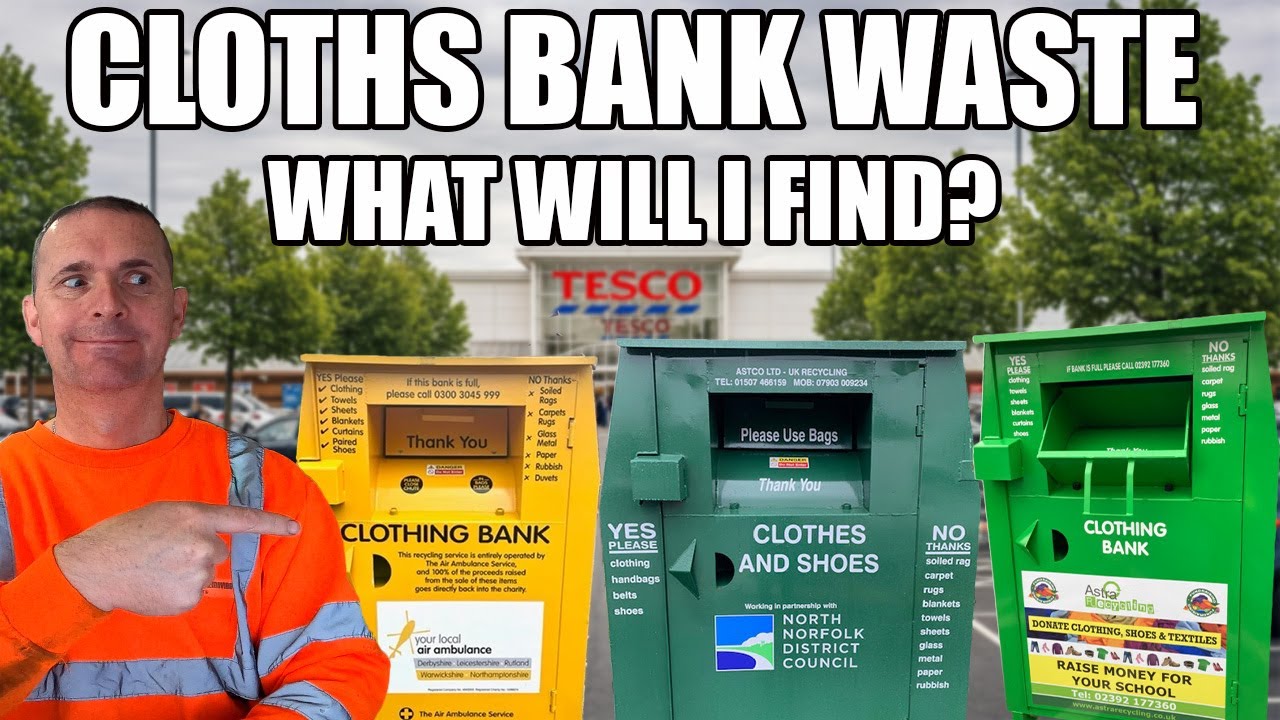 😲CLOTHS BANK WASTE 😲 WHAT WILL I FIND? DUMPSTER DIVING UK