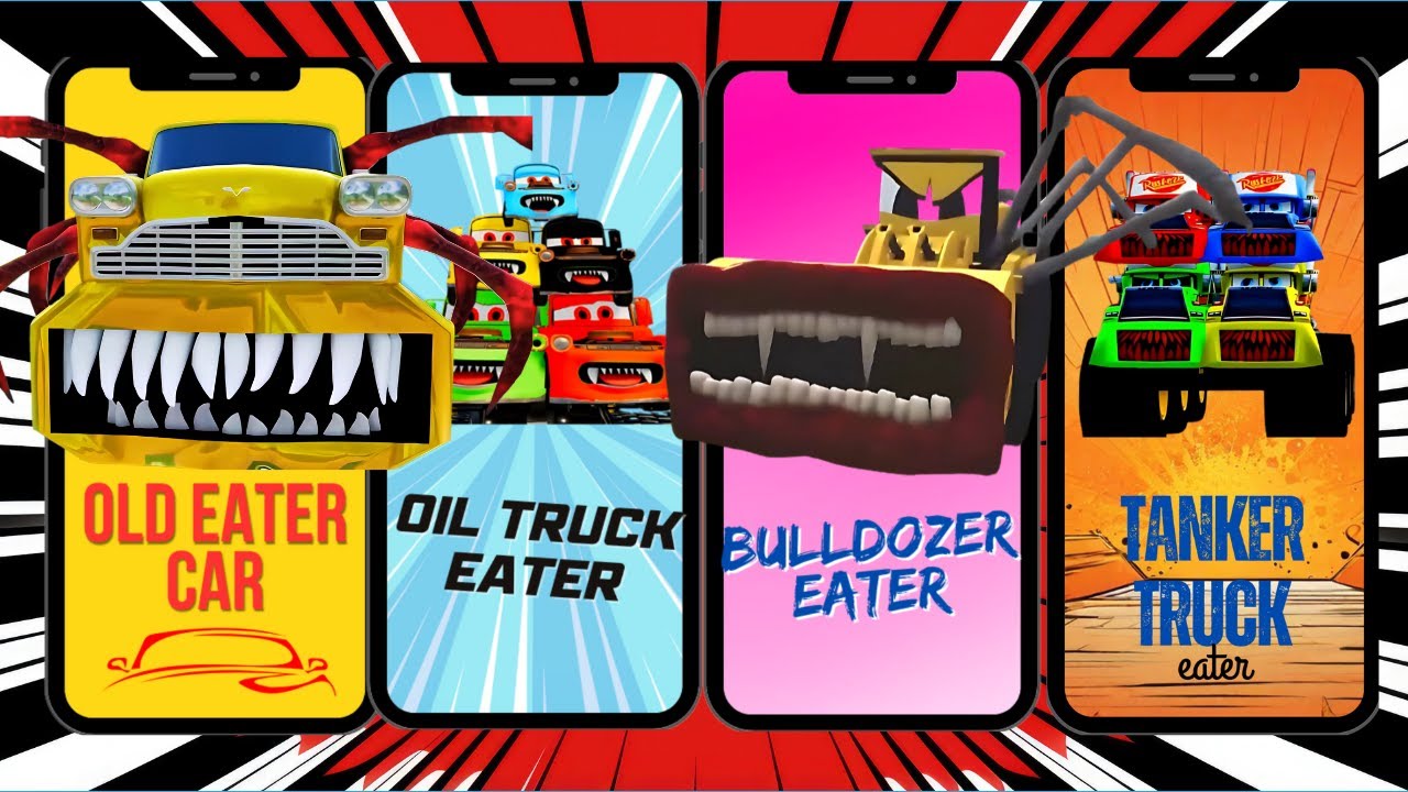 Old Car eater vs Oil truck eater vs Bulldozer eater vs Tanker truck eater edm