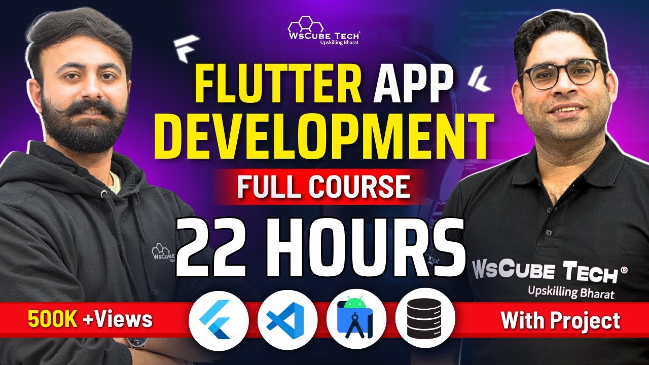 Flutter Full Course For Beginners with Projects (22 Hours) | Learn Flutter App Development Tutorial