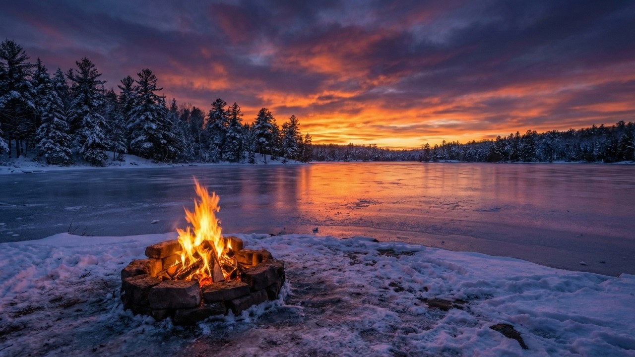 Peaceful Chill Night Around the Campfire 🌙🔥 Soothing Fire Sounds to Relieve Stress & Help Sleep