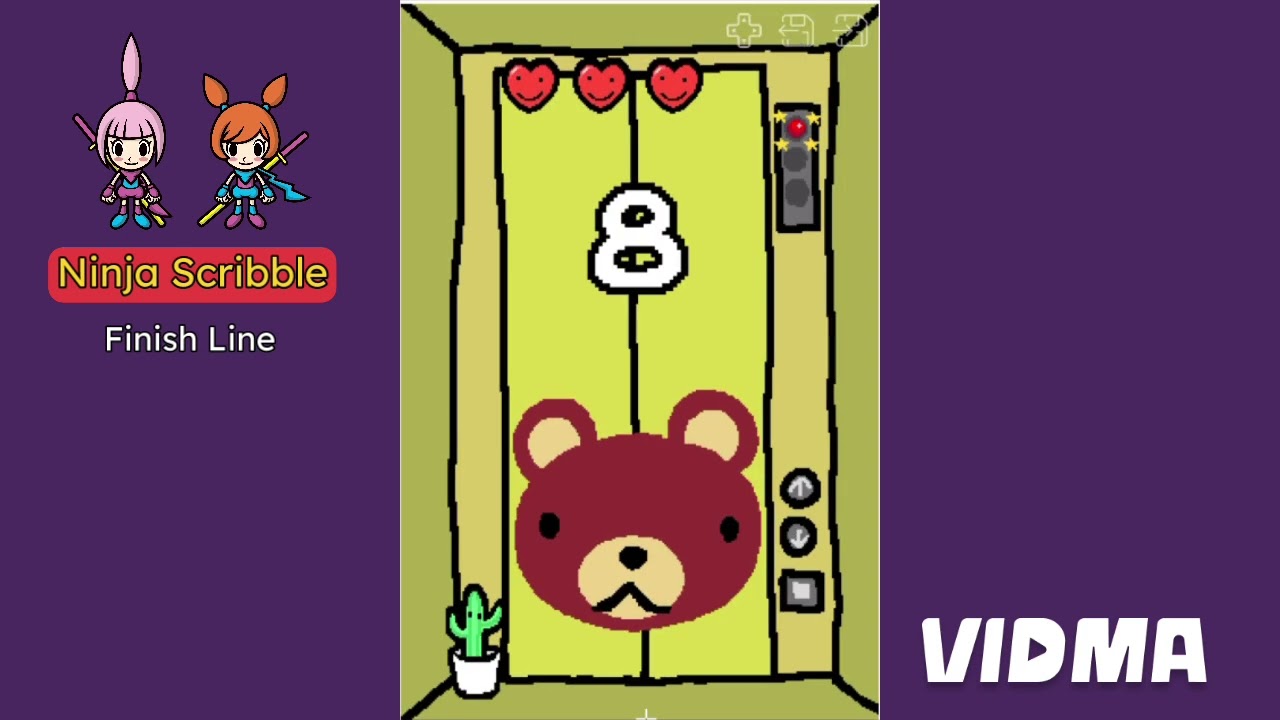 WarioWare: Touched! - Kat & Ana's Ninja Scribble Microgames - Finish Line