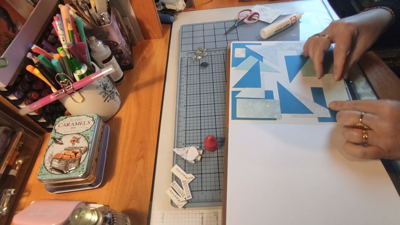 ❄️ Une page de Art journal avec mes chutes ❄️