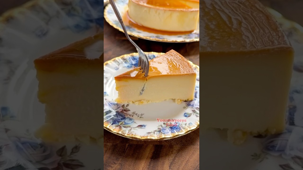 Leche Flan with Cream Cheese #lecheflan #flan #shorts #easyrecipe #cr&egrave;mecaramel