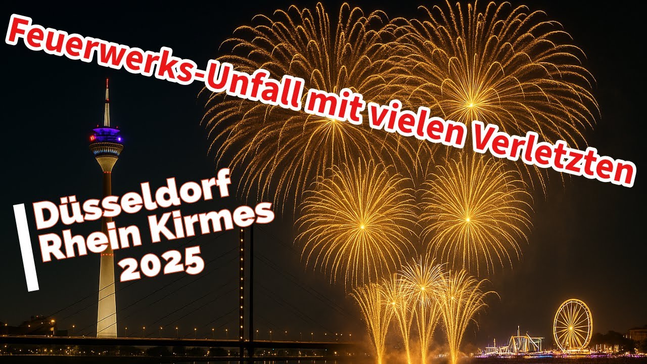 Unfall Feuerwerk Düsseldorf Rheinkirmes 2025 viel Blaulicht nach Explosionen auf der Kirmes