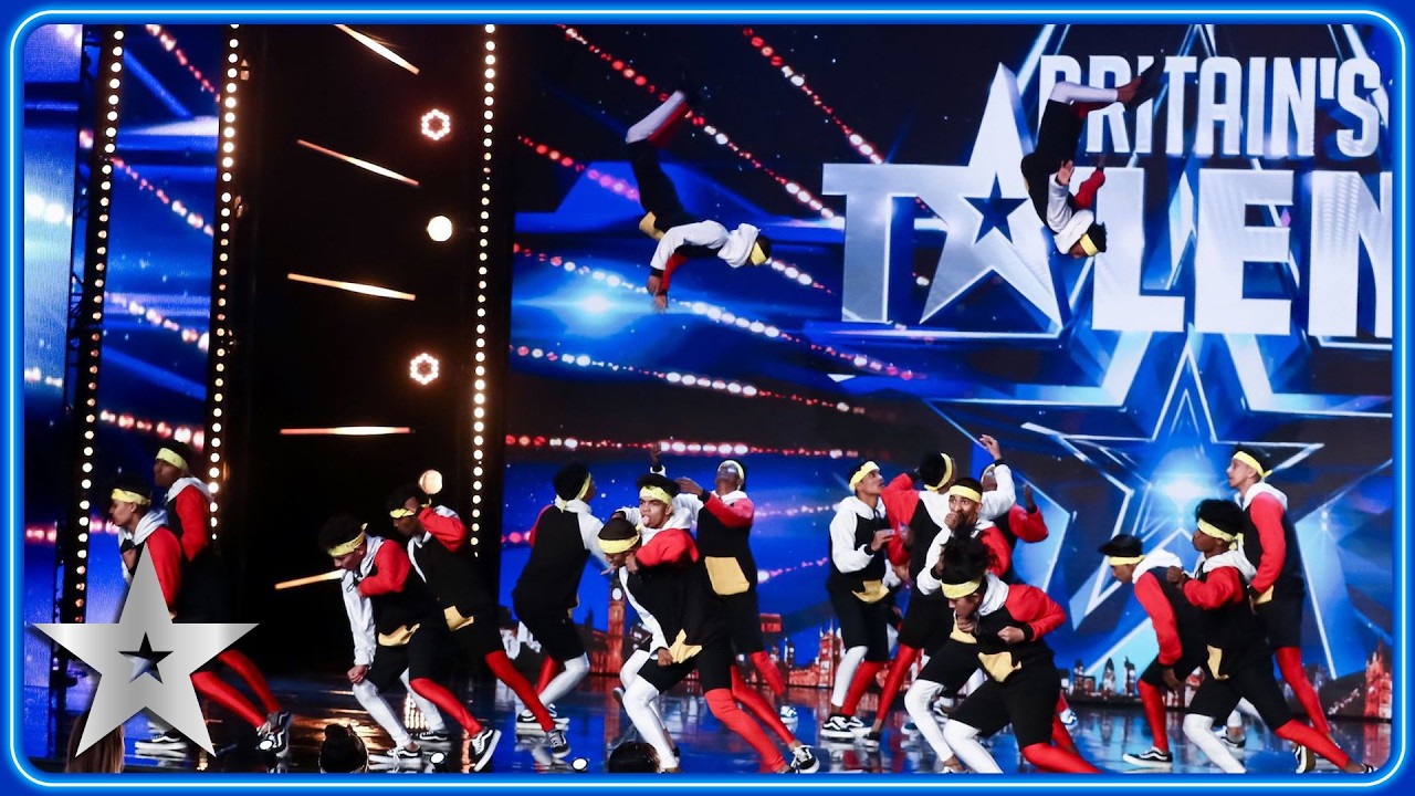 X1X Crew balance SEVEN members on SHOULDERS! | Unforgettable Audition | Britain's Got Talent