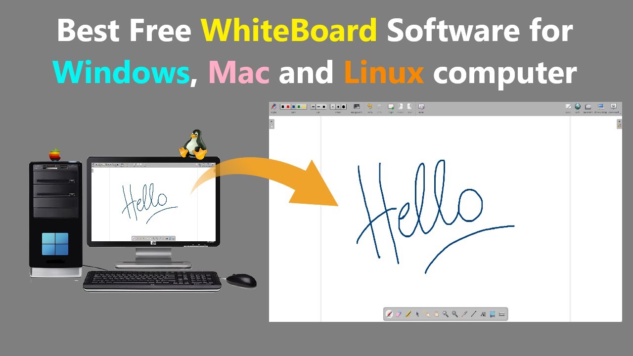 Best Free WhiteBoard Software for Windows, Mac and Linux computer.