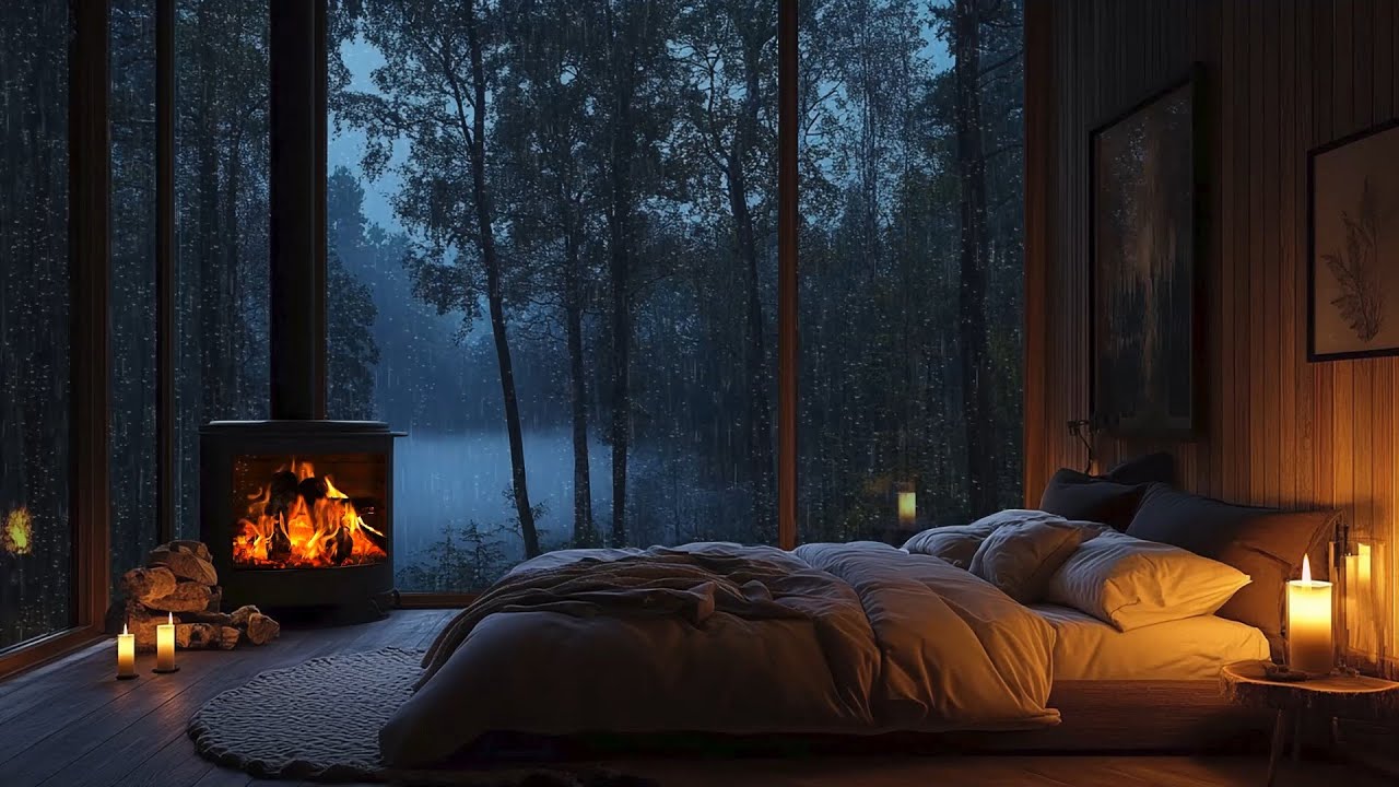 Soft Rain On Forest Cabin | Soothing Rain Sounds For Sleeping