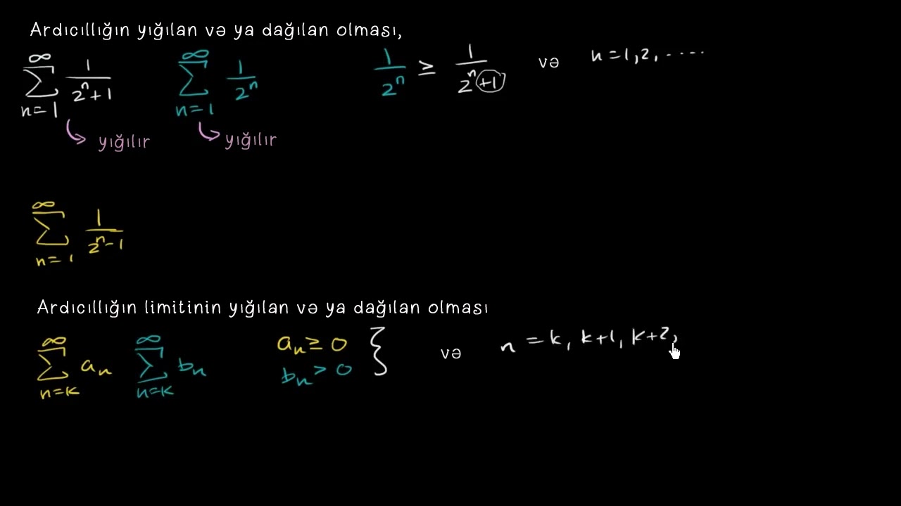 Ardıcıllığın limitinin yığılan və ya dağılan olmasının tapılması